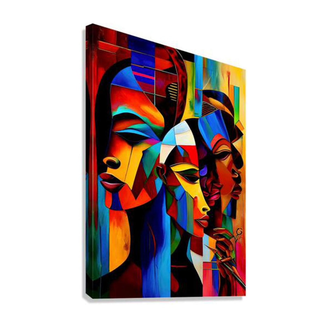 Crushing Balance, Ethnic Abstract Art Print 23107 Giclée Stretched Canvas Print Visual Wall Art