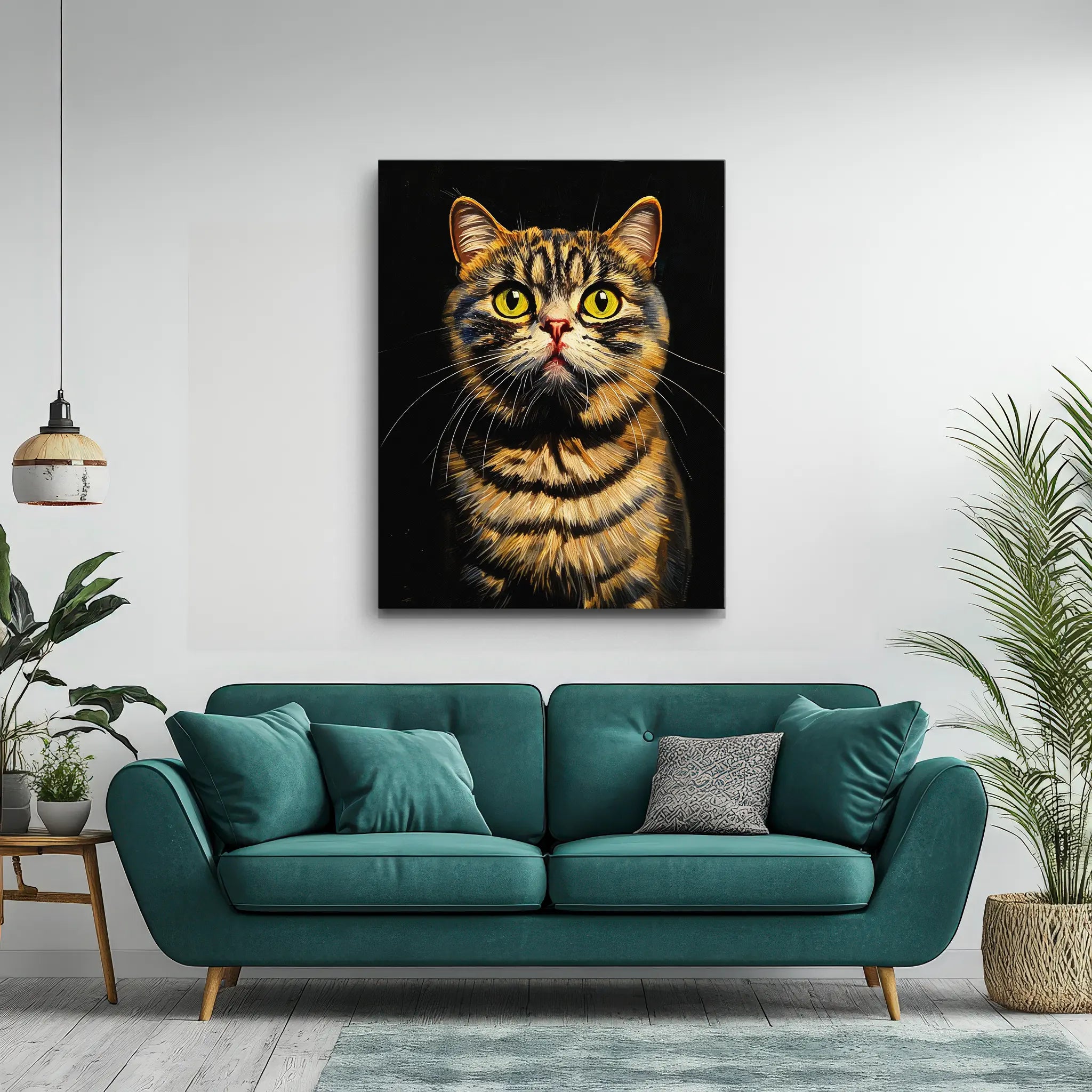 Curious Tabby Cat Gaze Giclée Print 456016 Visual Wall Art AR3:4V-AR4:5V Giclée Print