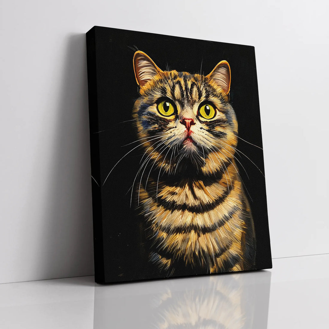 Curious Tabby Cat Gaze Giclée Print 456016 Visual Wall Art AR3:4V-AR4:5V Giclée Print