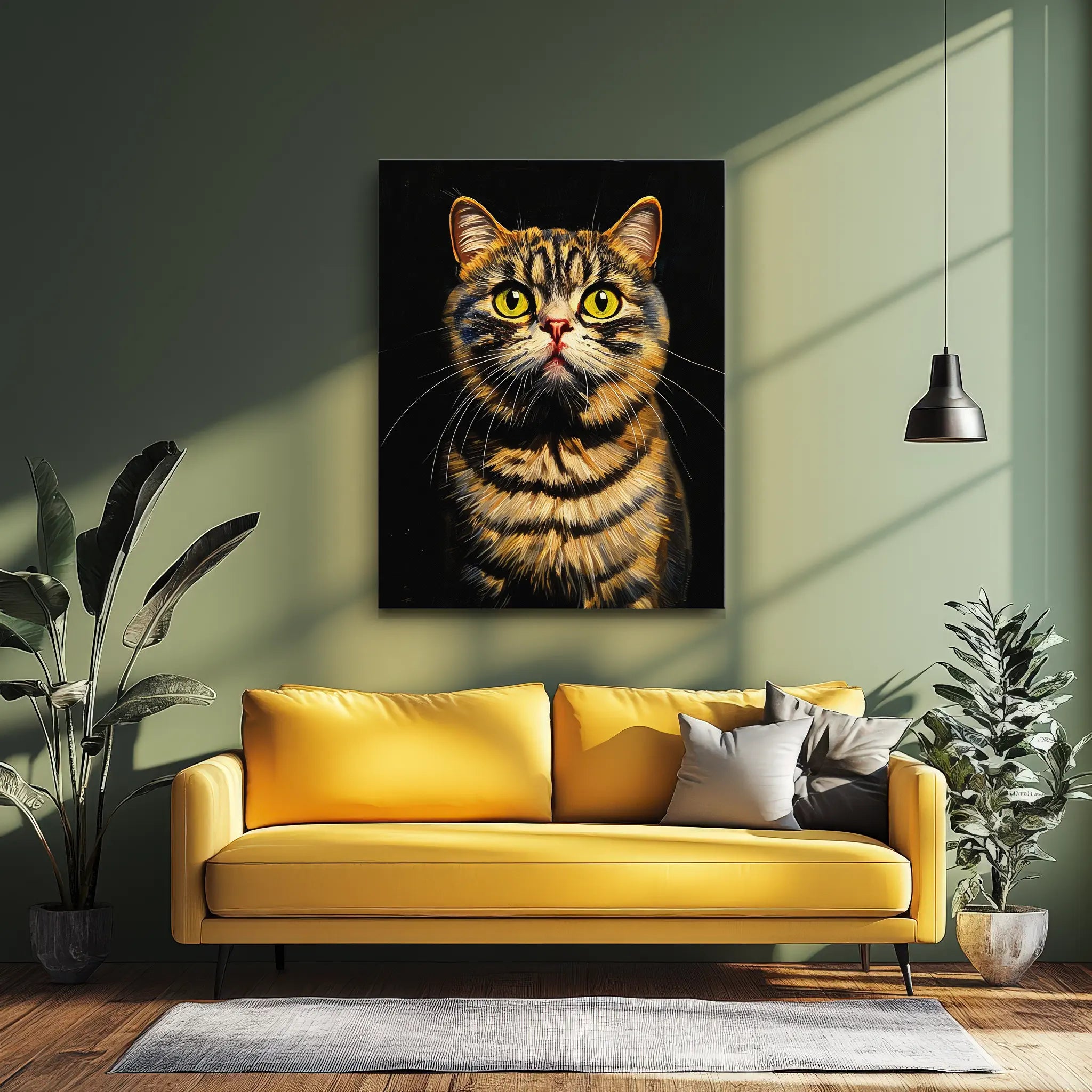 Curious Tabby Cat Gaze Giclée Print 456016 Visual Wall Art AR3:4V-AR4:5V Giclée Print