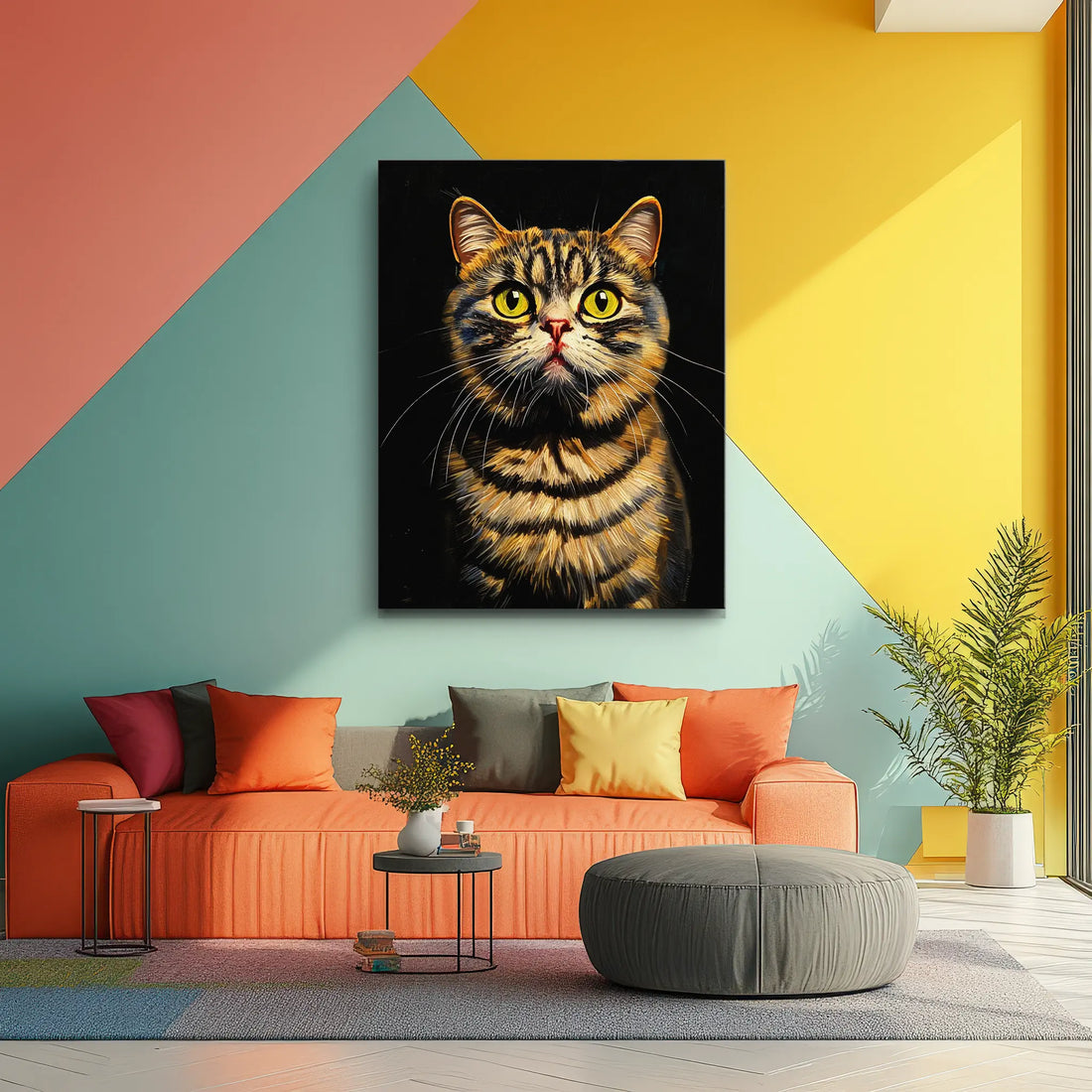 Curious Tabby Cat Gaze Giclée Print 456016 Visual Wall Art AR3:4V-AR4:5V Giclée Print