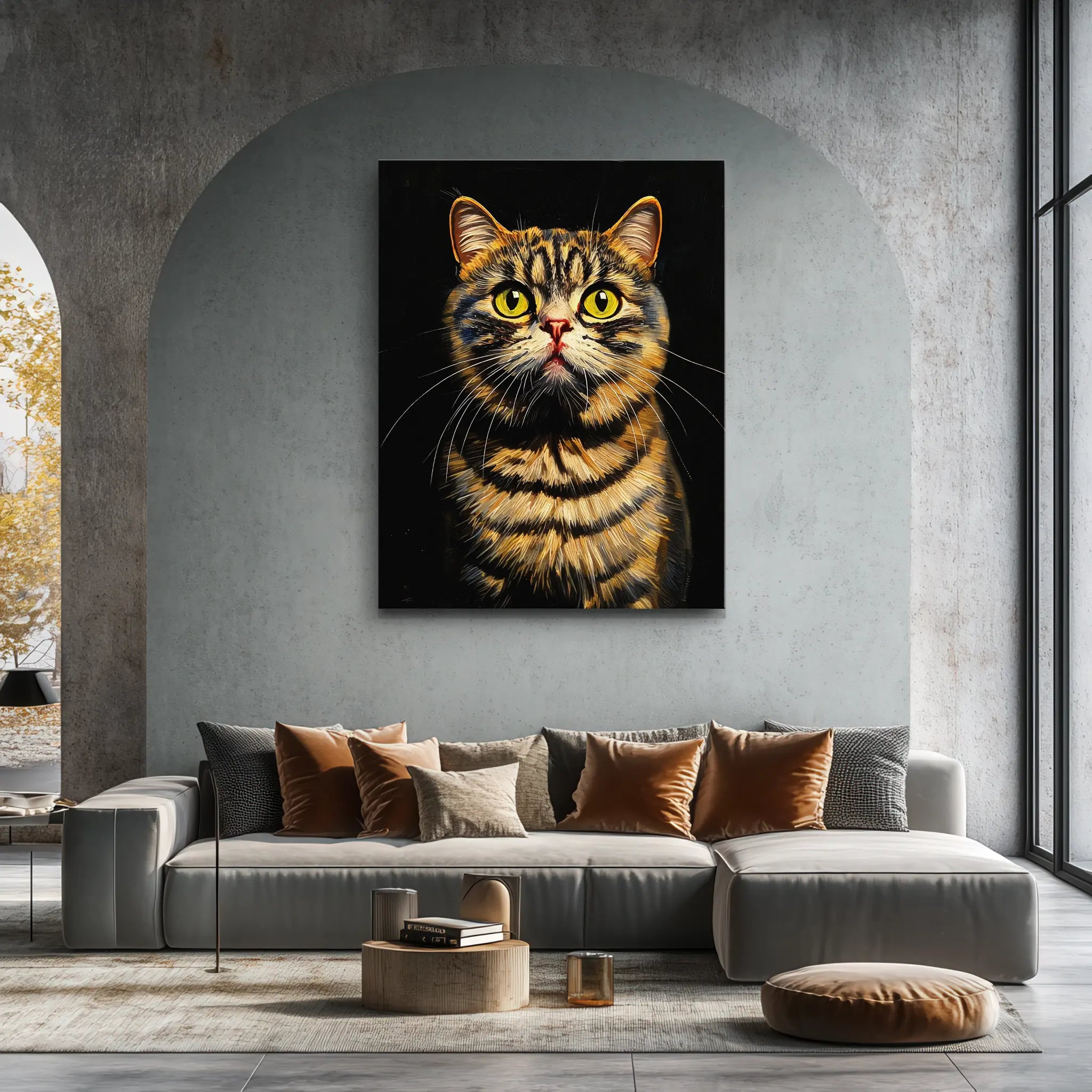 Curious Tabby Cat Gaze Giclée Print 456016 Visual Wall Art AR3:4V-AR4:5V Giclée Print