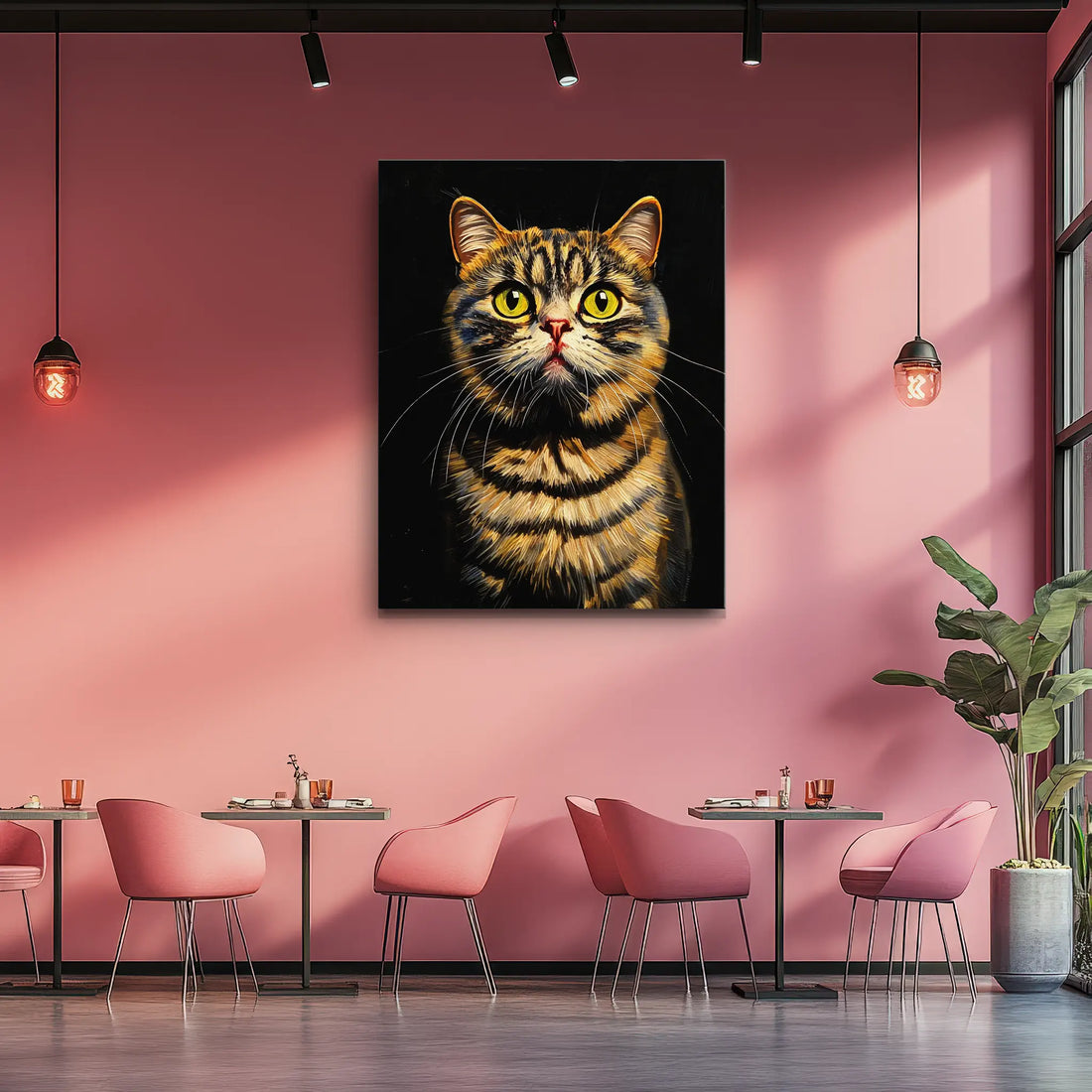 Curious Tabby Cat Gaze Giclée Print 456016 Visual Wall Art AR3:4V-AR4:5V Giclée Print