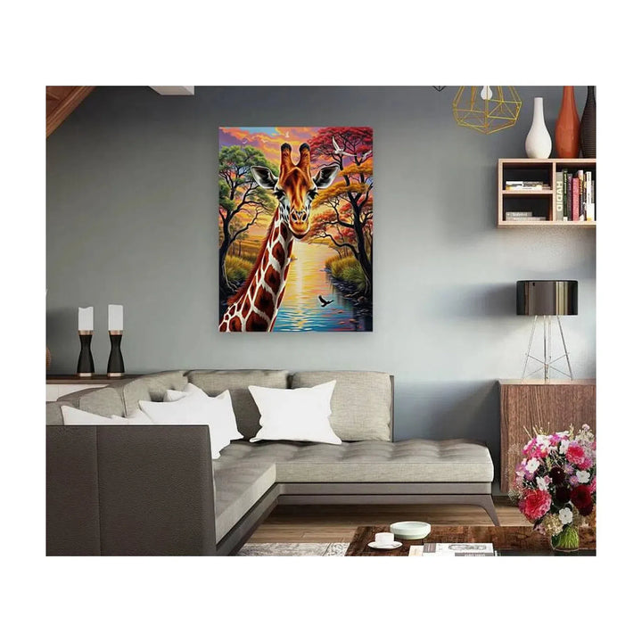 Cute Giraffe Portrait, Animal Art Print 34811 Visual Wall Art