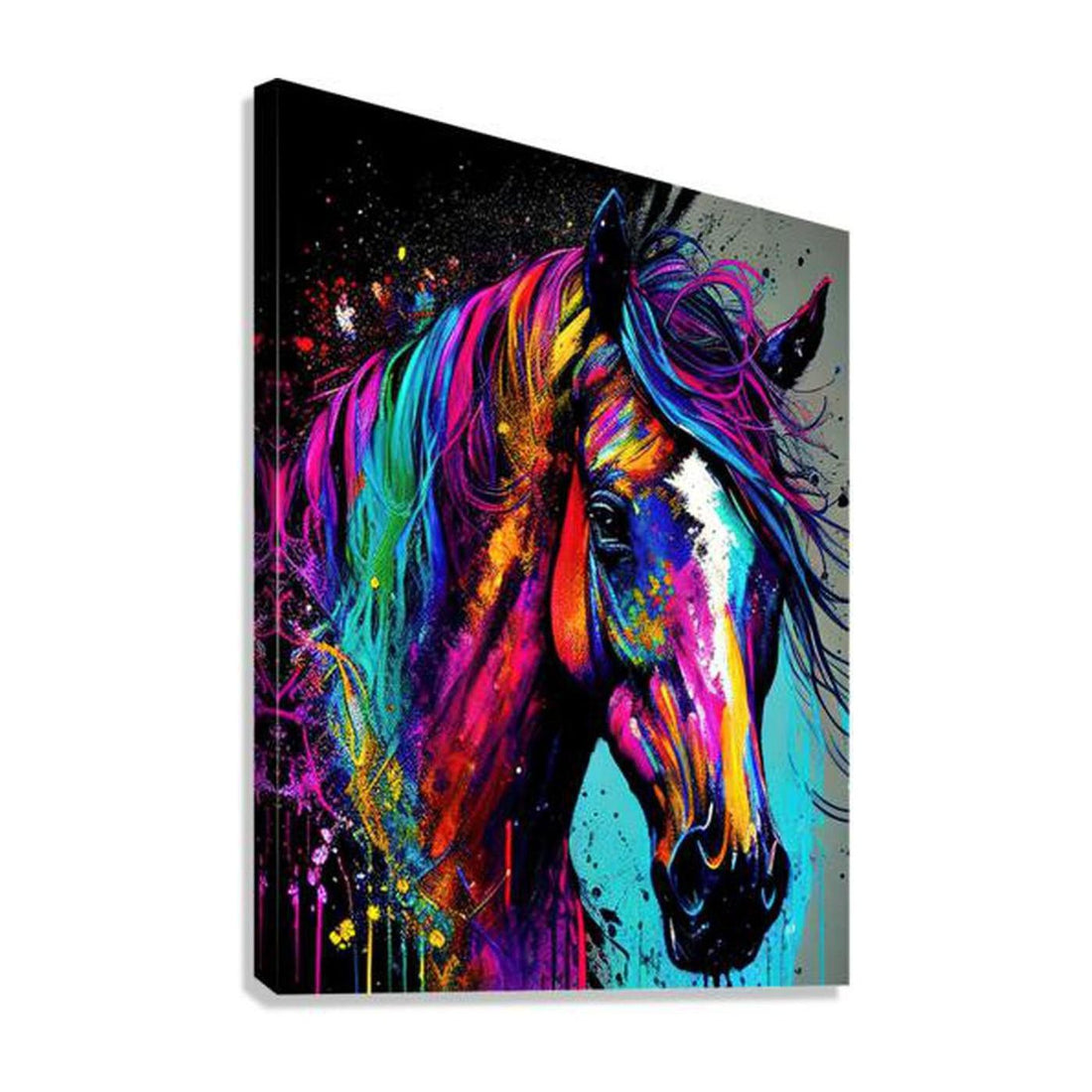 Cute Red Horse Staring, Animal Art Print 34102 Giclée Stretched Canvas Print Visual Wall Art