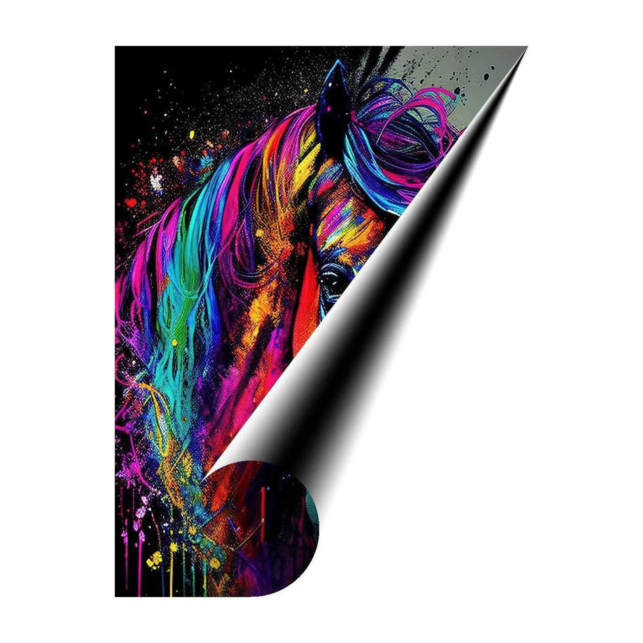 Cute Red Horse Staring, Animal Art Print 34102 Giclée Fine Art Matte Paper Print Visual Wall Art