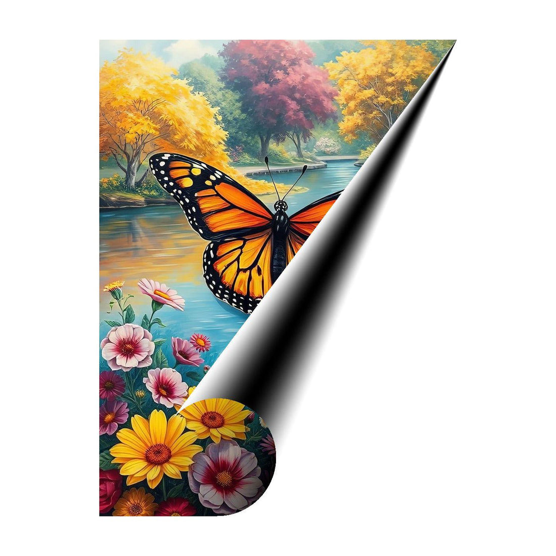 Danaus Monarch Butterfly, Insect Art Print 34254 Giclee Rolled Canvas Print Visual Wall Art