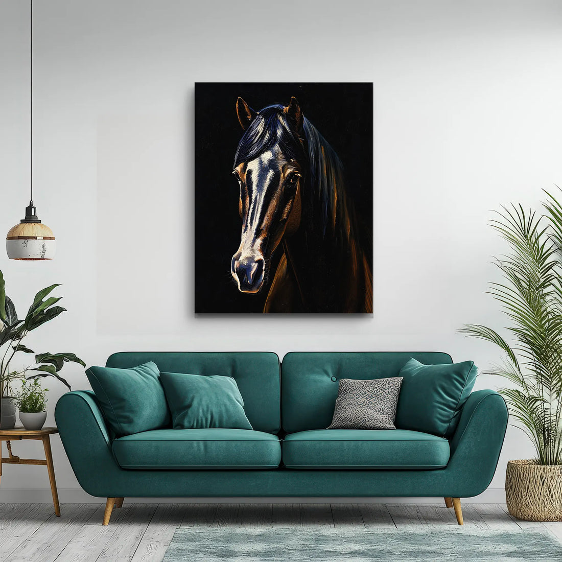 Dark Horse with White Blaze Giclée Print 456018 Visual Wall Art AR3:4V-AR4:5V Giclée Print