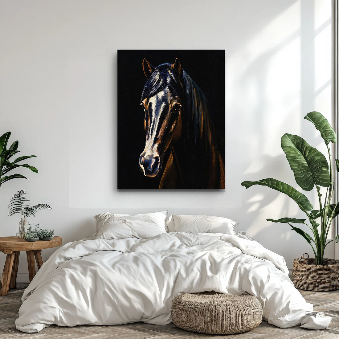 Dark Horse with White Blaze Giclée Print 456018 Visual Wall Art AR3:4V-AR4:5V Giclée Print