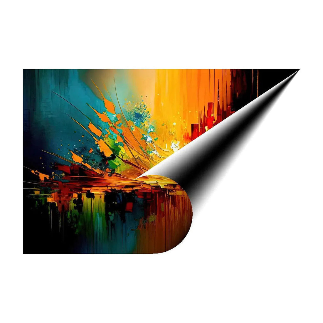 Daub Abstract, Splatter Art Print 32532 Giclée Rolled Canvas Print Visual Wall Art
