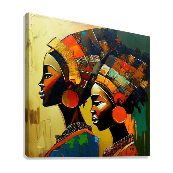 Dawn Ebony Child, Ethnic Abstract Art Print 11134 Giclée Stretched Canvas Print Visual Wall Art