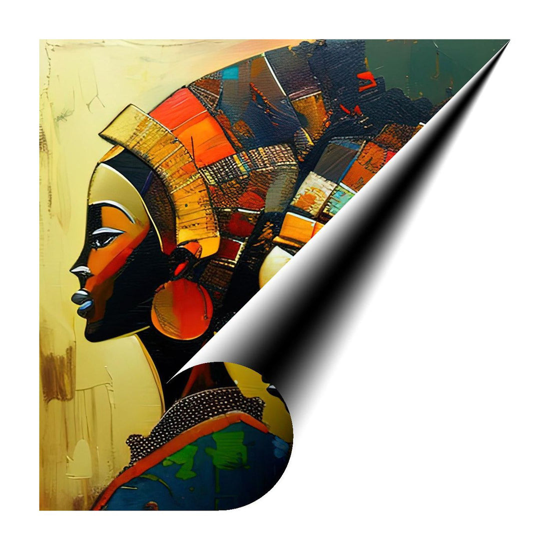 Dawn Ebony Child, Ethnic Abstract Art Print 11134 Giclee Rolled Canvas Print Visual Wall Art