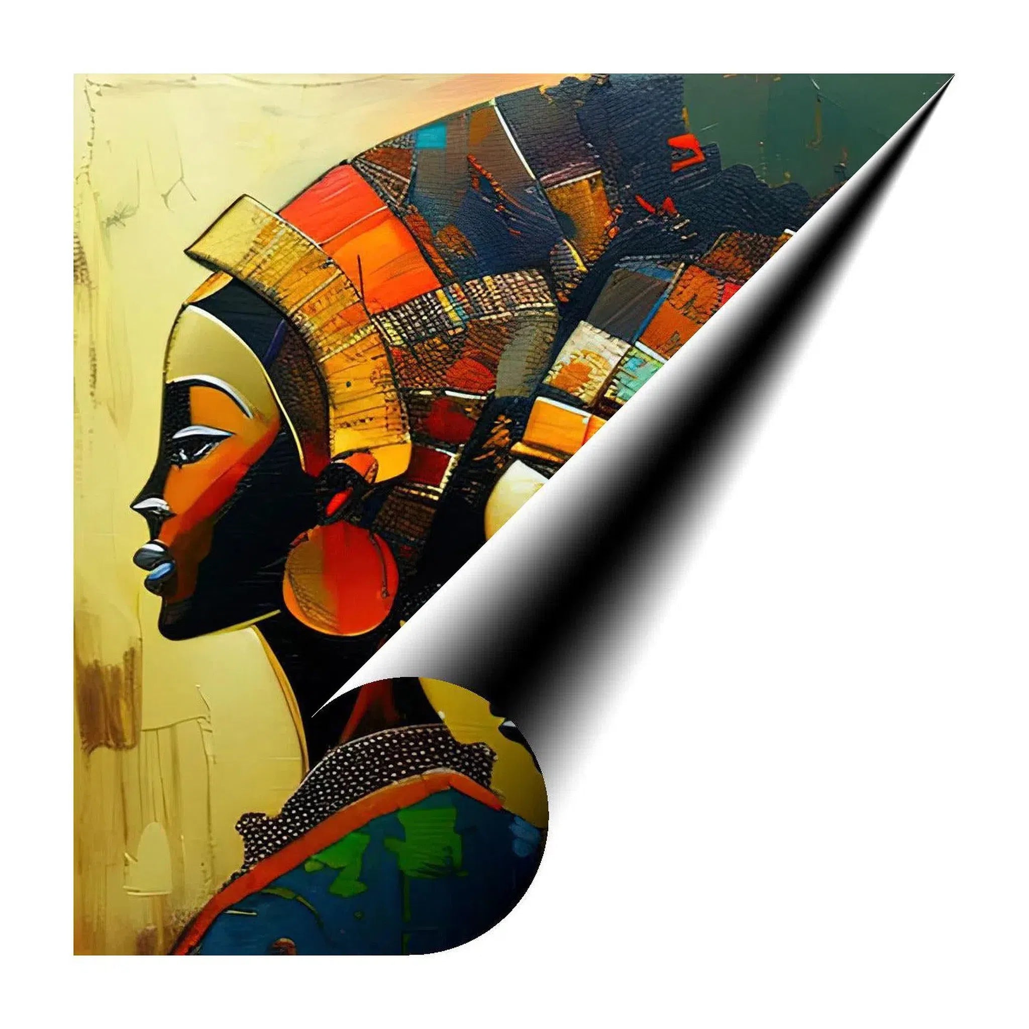 Dawn Ebony Child, Ethnic Abstract Art Print 11134 Giclée Rolled Canvas Print Visual Wall Art