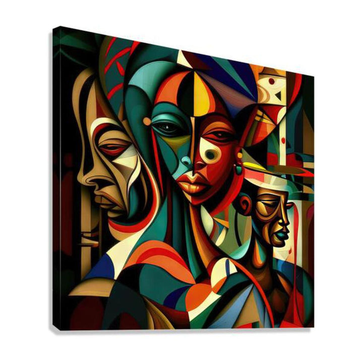 Deceiving Woman, Ethnic Abstract Art Print 11105 Giclée Stretched Canvas Print Visual Wall Art