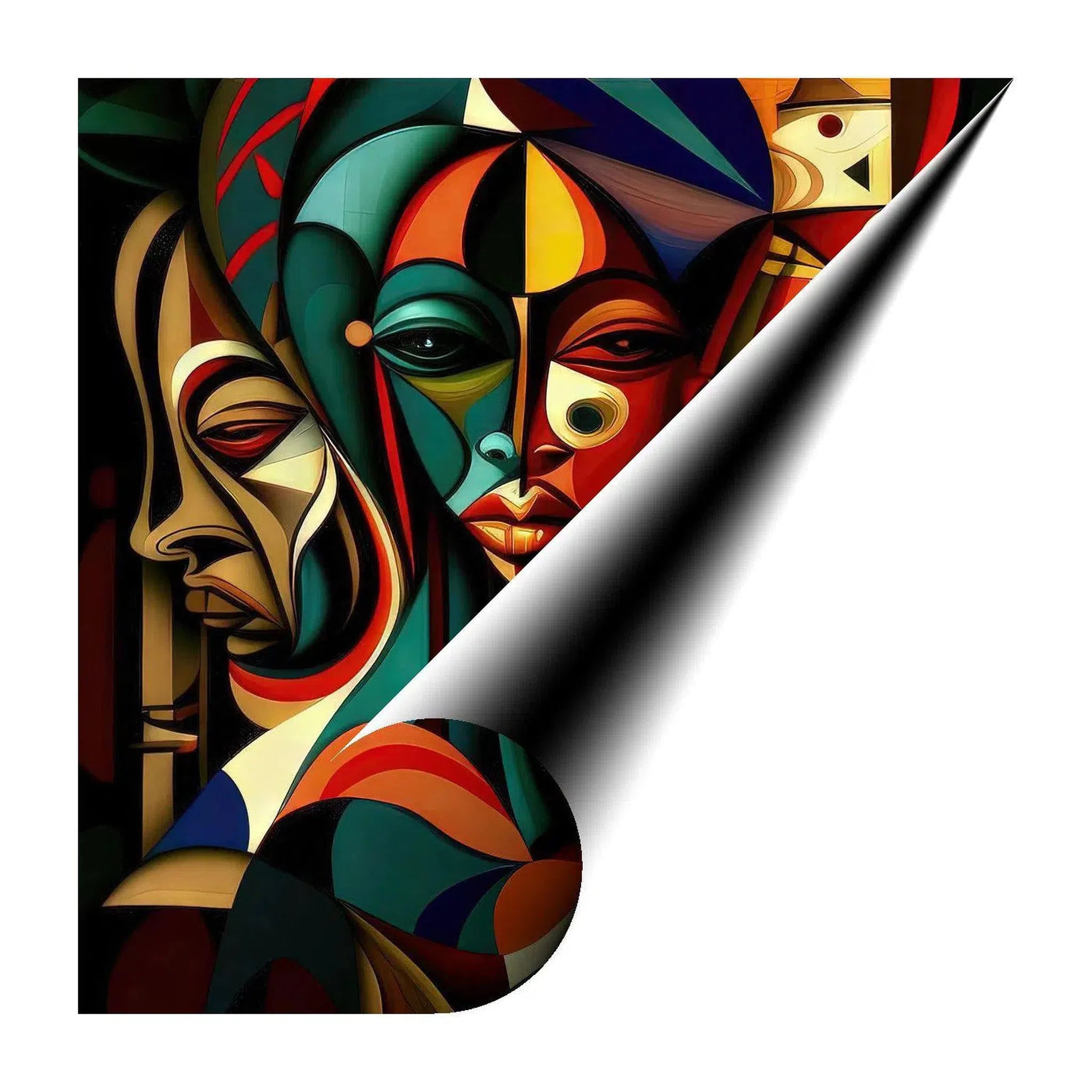 Deceiving Woman, Ethnic Abstract Art Print 11105 Giclée Rolled Canvas Print Visual Wall Art