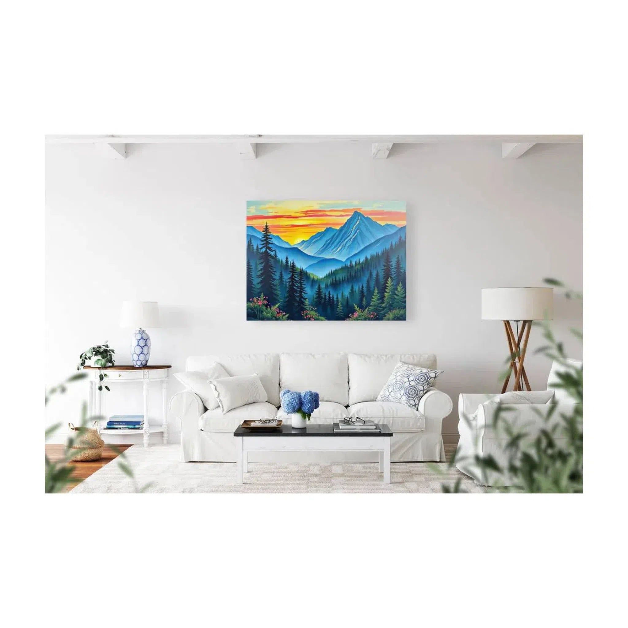 Dewy Morning Peaks Nature Art Print 43712 Visual Wall Art