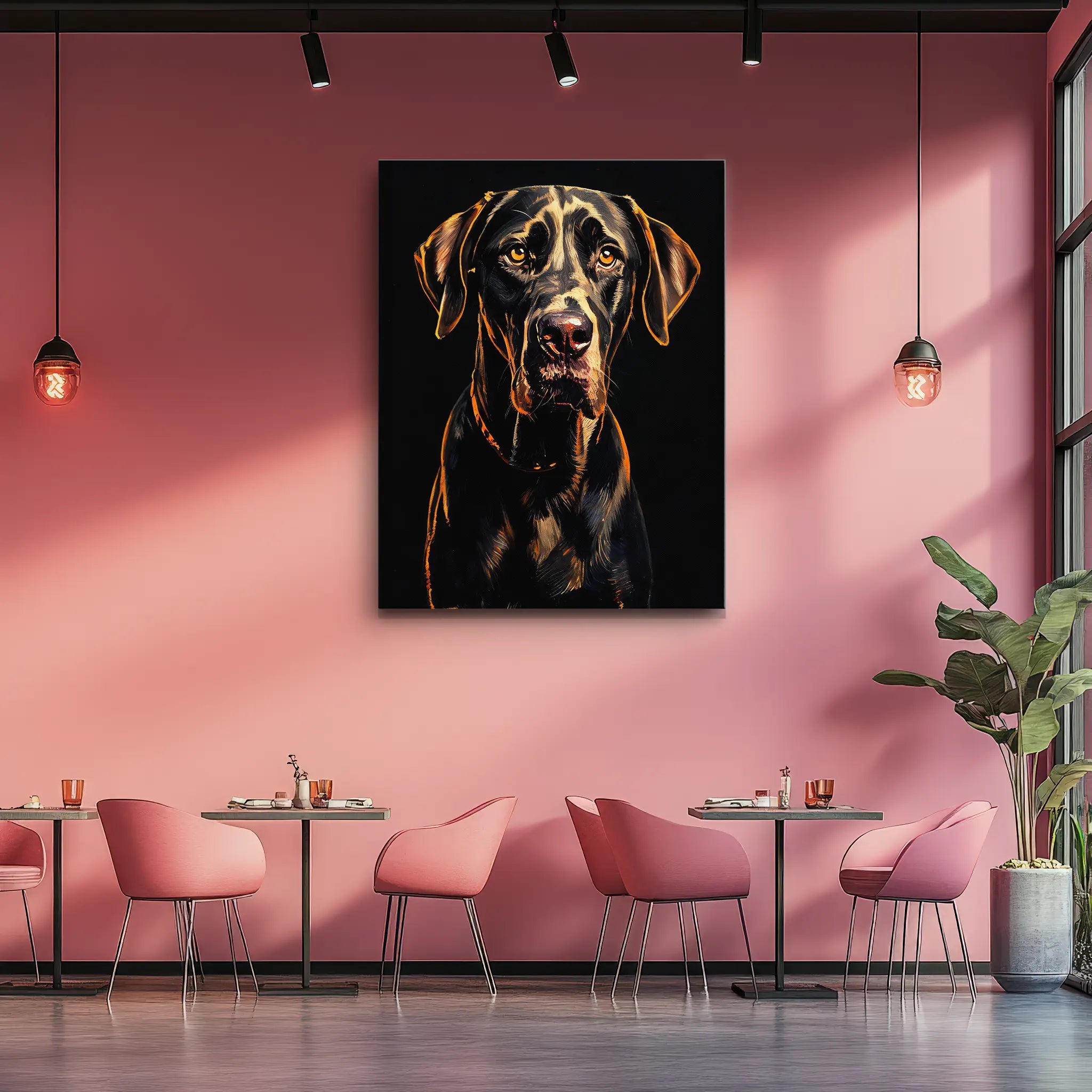 Doberman's Intense Look Giclée Print 456019 Visual Wall Art AR3:4V-AR4:5V Giclée Print