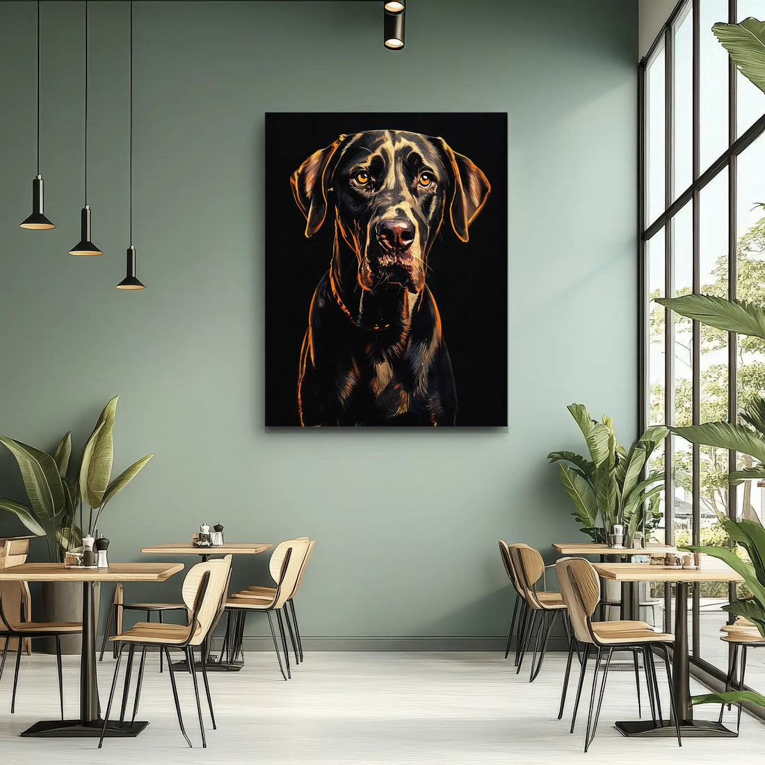 Doberman's Intense Look Giclée Print 456019 Visual Wall Art AR3:4V-AR4:5V Giclée Print