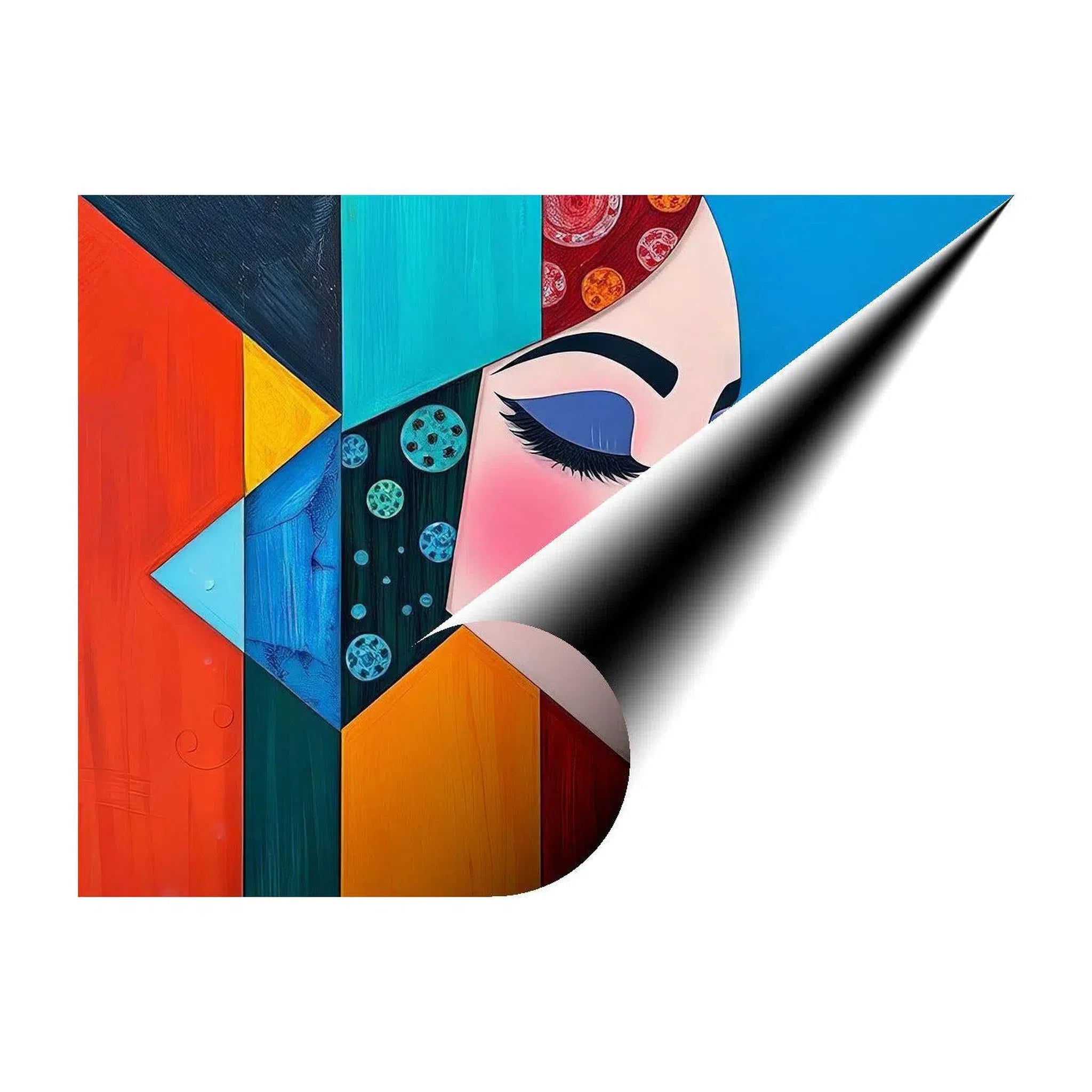 Dozing Woman, Abstract Art Print 43601 Giclée Rolled Canvas Print Visual Wall Art