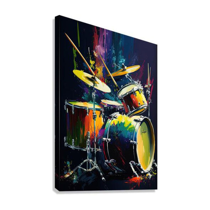 Drums Set, Percussion Art Print 23702 Giclée Stretched Canvas Print Visual Wall Art