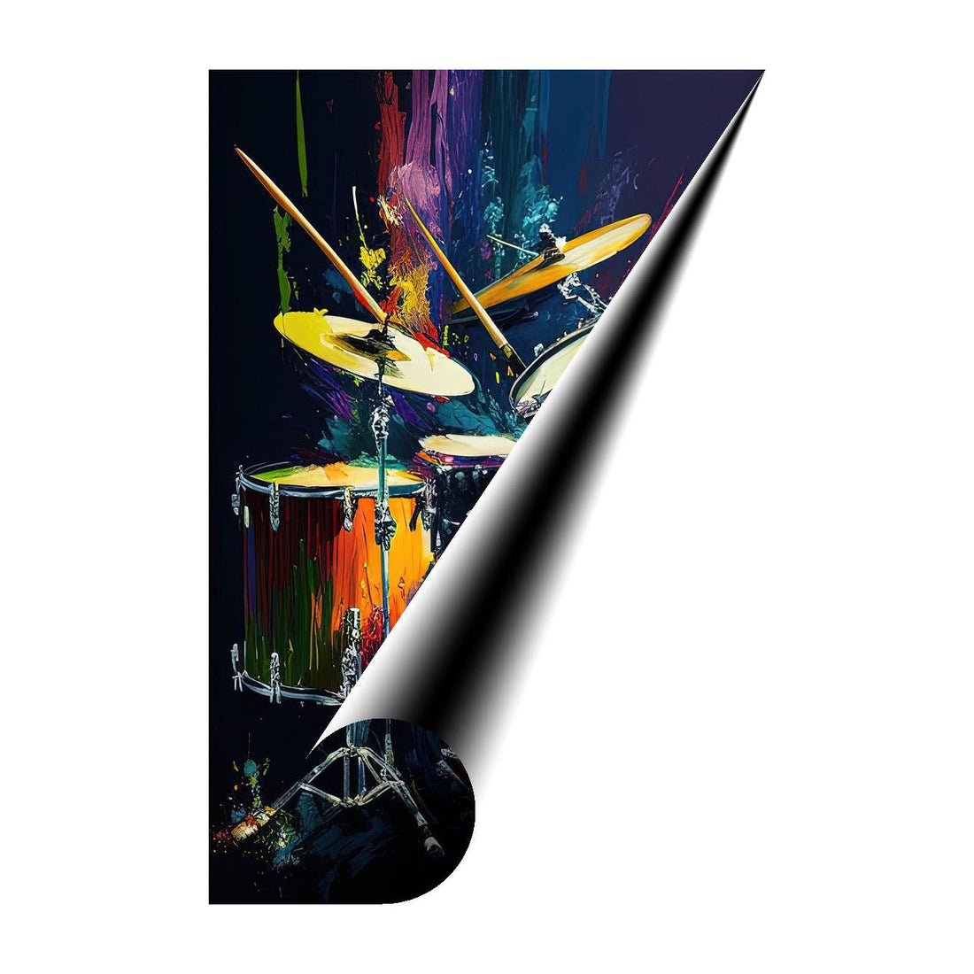 Drums Set, Percussion Art Print 23702 Giclee Rolled Canvas Print Visual Wall Art