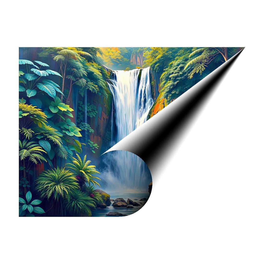 Lush Rainforest Scene Nature Art Print 43715 Visual Wall Art