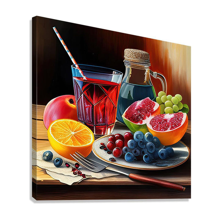 Early Meal Still Life, Breakfast Food Nature Art Print 11711 Giclée Stretched Canvas Print Visual Wall Art