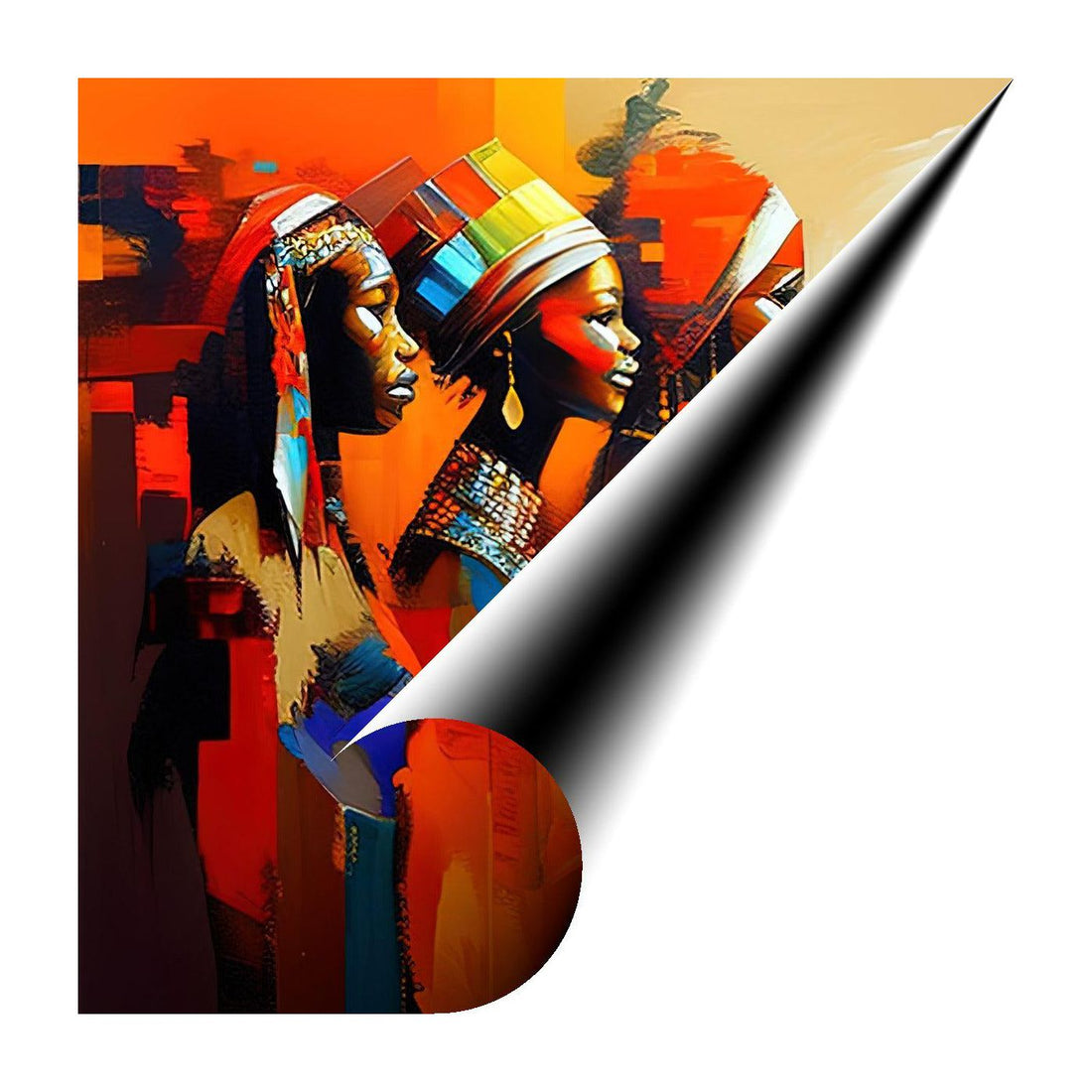 Ebony Fashion, Ethnic Abstract Art Print 11130 Giclee Rolled Canvas Print Visual Wall Art