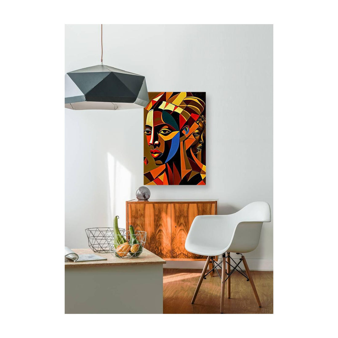 Ebony Heritage, Ethnic Abstract Art Print 23136 Visual Wall Art