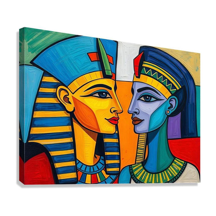 Egyptian Pharaoh Akhenaten Nefertiti, Art Print 43645 Giclée Stretched Canvas Print Visual Wall Art