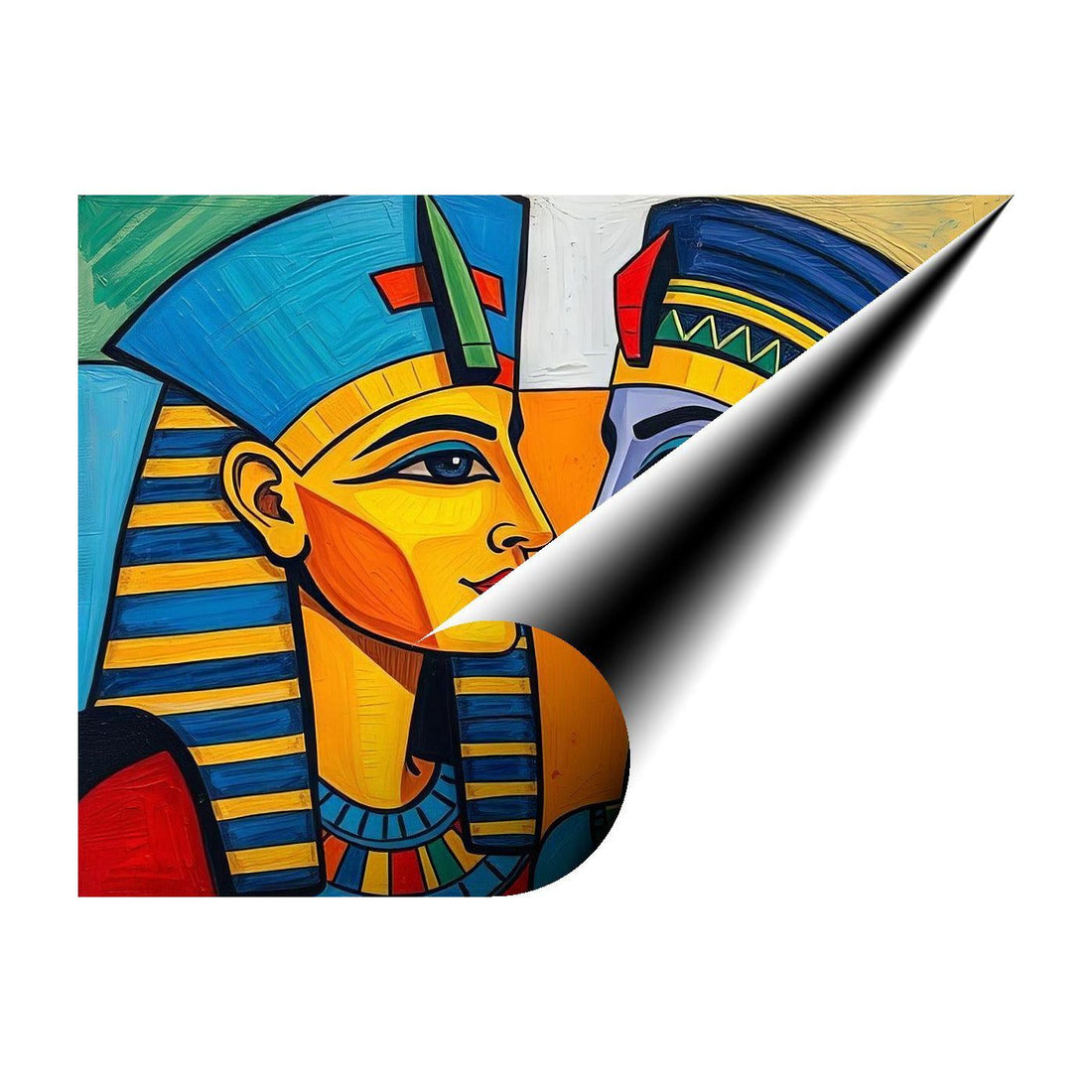 Egyptian Pharaoh Akhenaten Nefertiti, Art Print 43645 Giclee Rolled Canvas Print Visual Wall Art