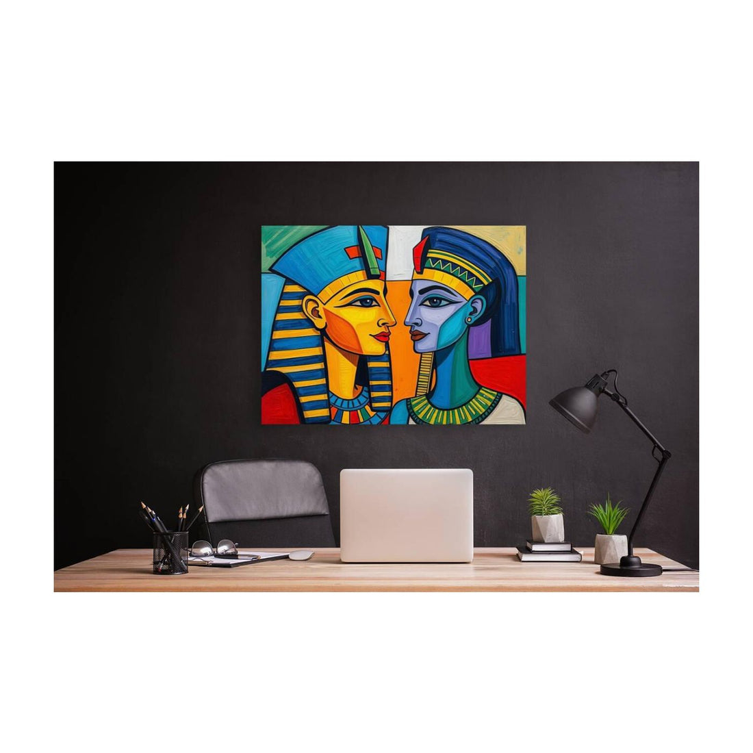 Egyptian Pharaoh Akhenaten Nefertiti, Art Print 43645 Visual Wall Art