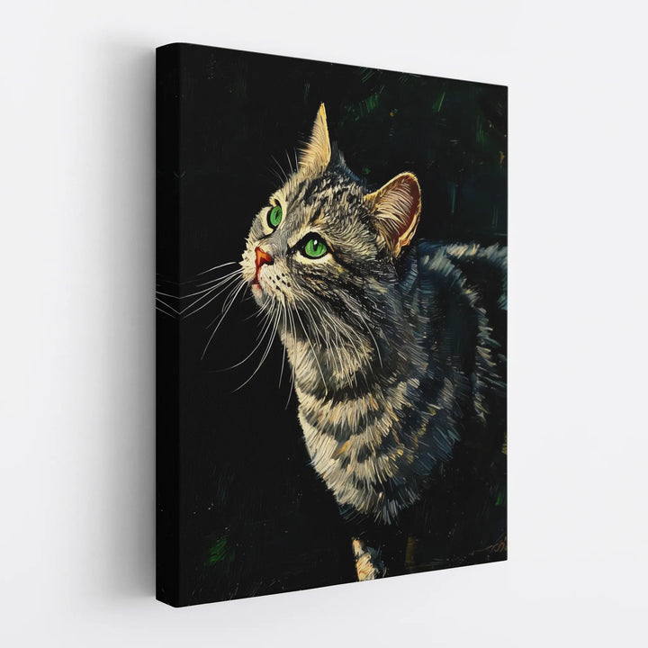 Emerald-Eyed Tabby Cat Giclée Print 456021 Visual Wall Art AR3:4V-AR4:5V Giclée Print