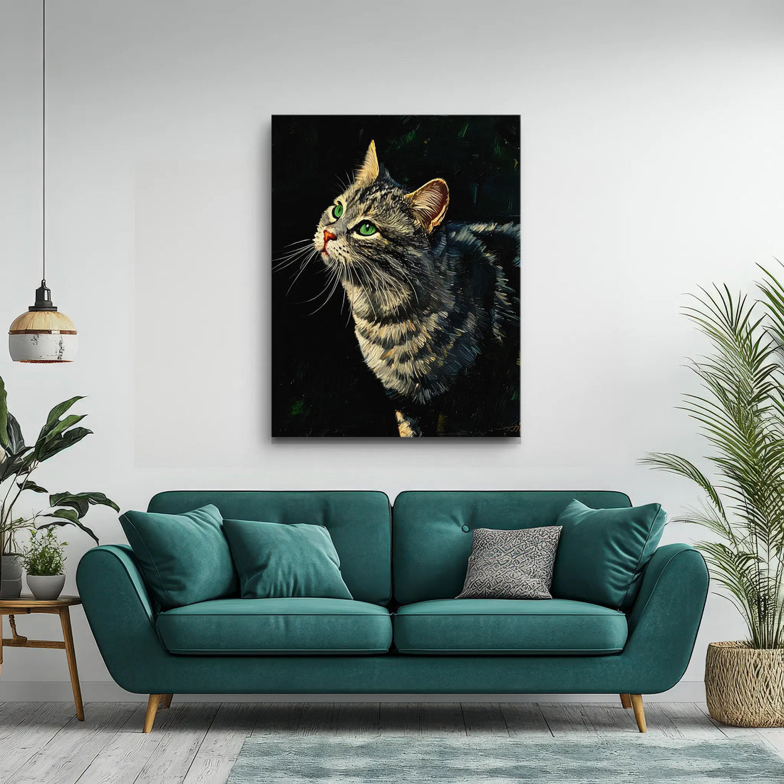 Emerald-Eyed Tabby Cat Giclée Print 456021 Visual Wall Art AR3:4V-AR4:5V Giclée Print
