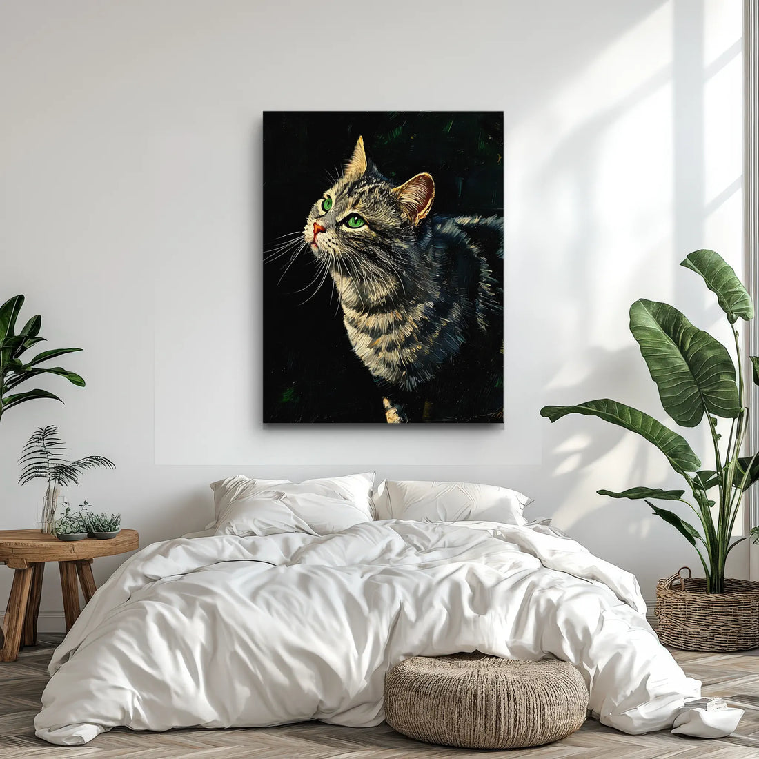 Emerald-Eyed Tabby Cat Giclée Print 456021 Visual Wall Art AR3:4V-AR4:5V Giclée Print