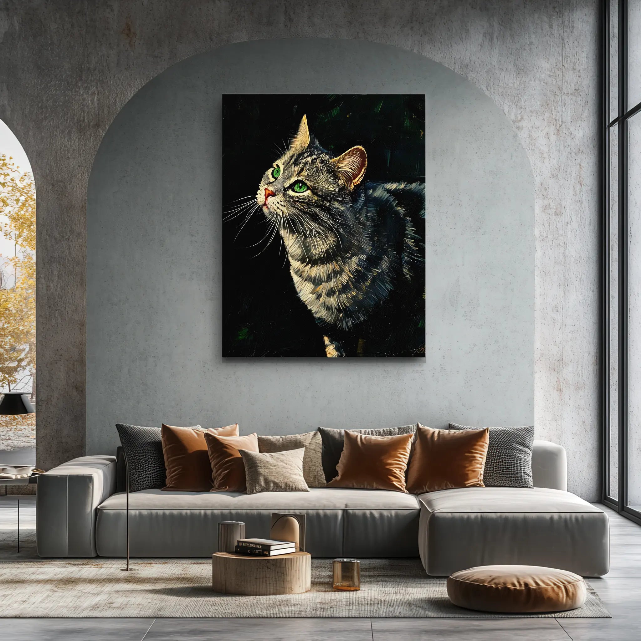 Emerald-Eyed Tabby Cat Giclée Print 456021 Visual Wall Art AR3:4V-AR4:5V Giclée Print