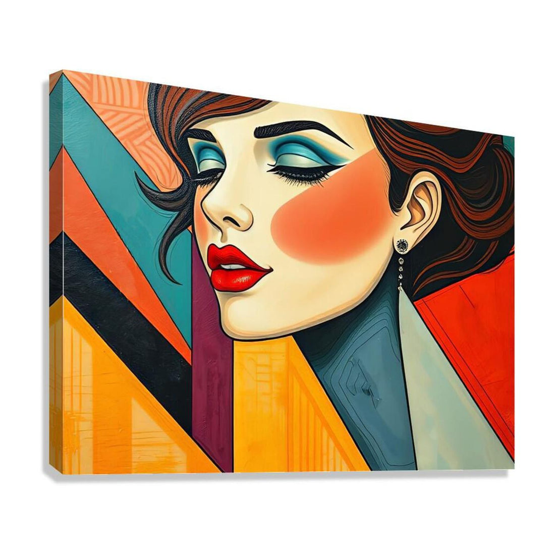 Euphoric Woman, Abstract Art Print 43604 Giclée Stretched Canvas Print Visual Wall Art