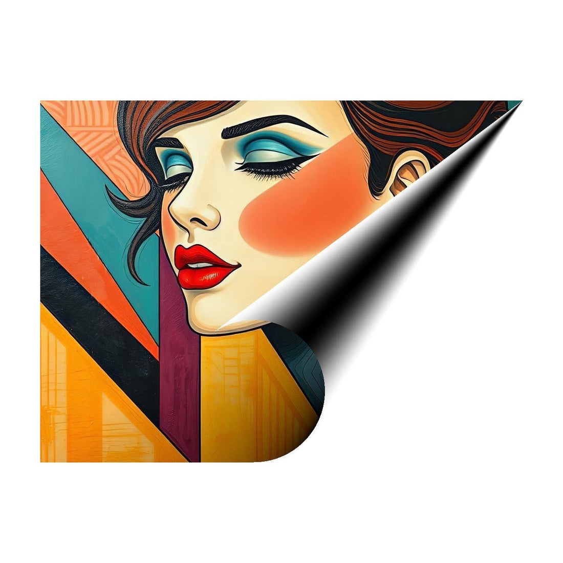 Euphoric Woman, Abstract Art Print 43604 Giclee Rolled Canvas Print Visual Wall Art