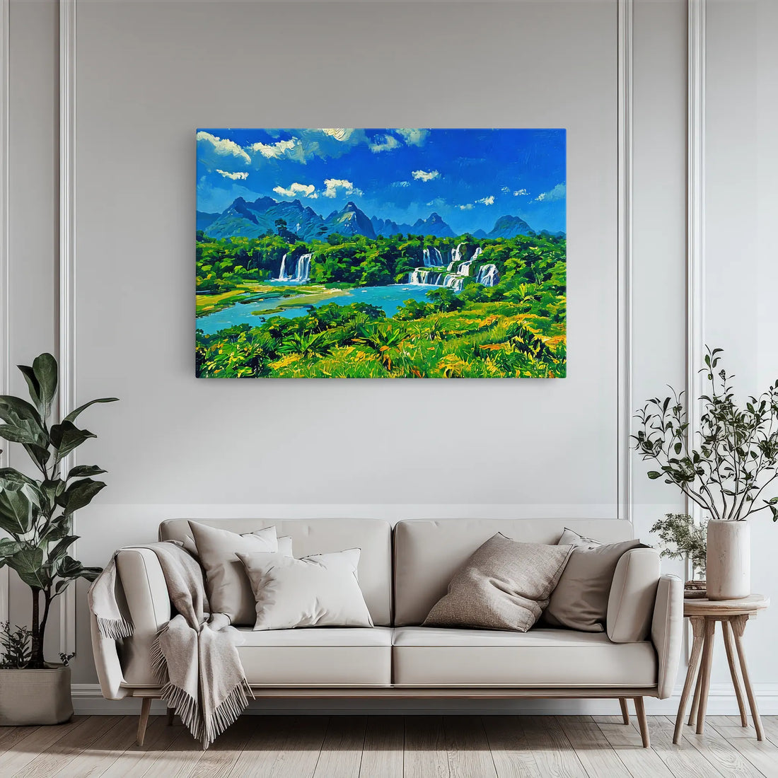 Expansive Waterfalls and Green Landscape Giclée Print 323014 Visual Wall Art AR3:2H Giclée Print