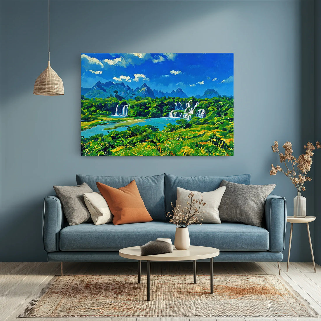 Expansive Waterfalls and Green Landscape Giclée Print 323014 Visual Wall Art AR3:2H Giclée Print