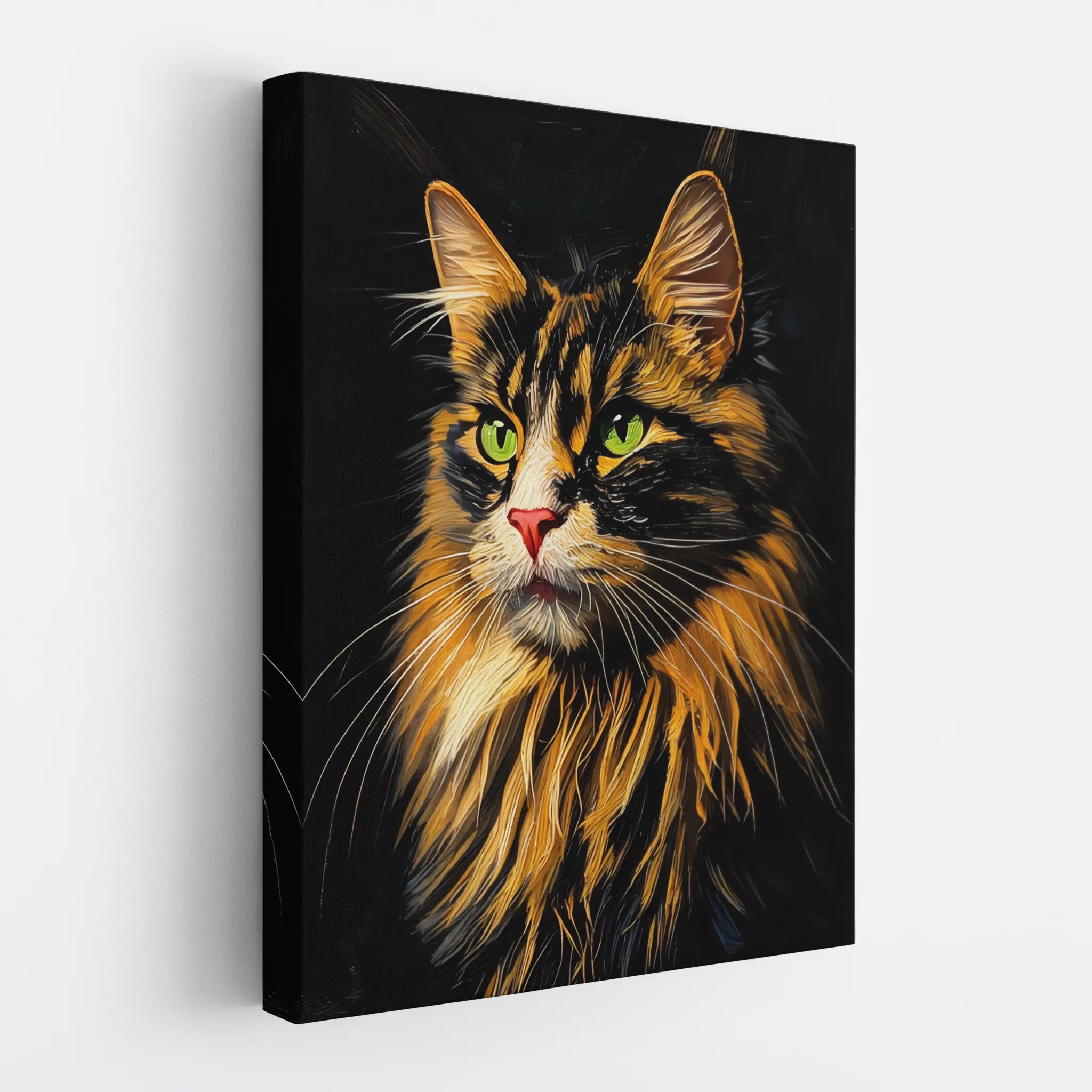 Expressive Calico Cat, fluffy Giclée Print 456022 Visual Wall Art AR3:4V-AR4:5V Giclée Print