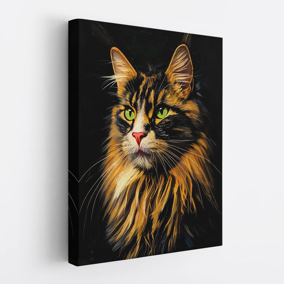 Expressive Calico Cat, fluffy Giclée Print 456022 Visual Wall Art AR3:4V-AR4:5V Giclée Print