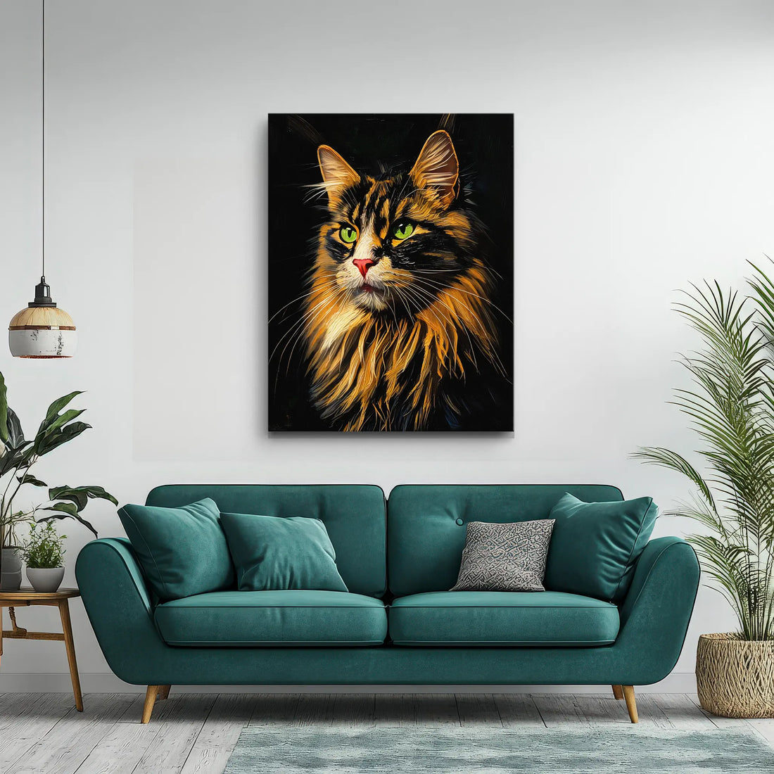 Expressive Calico Cat, fluffy Giclée Print 456022 Visual Wall Art AR3:4V-AR4:5V Giclée Print