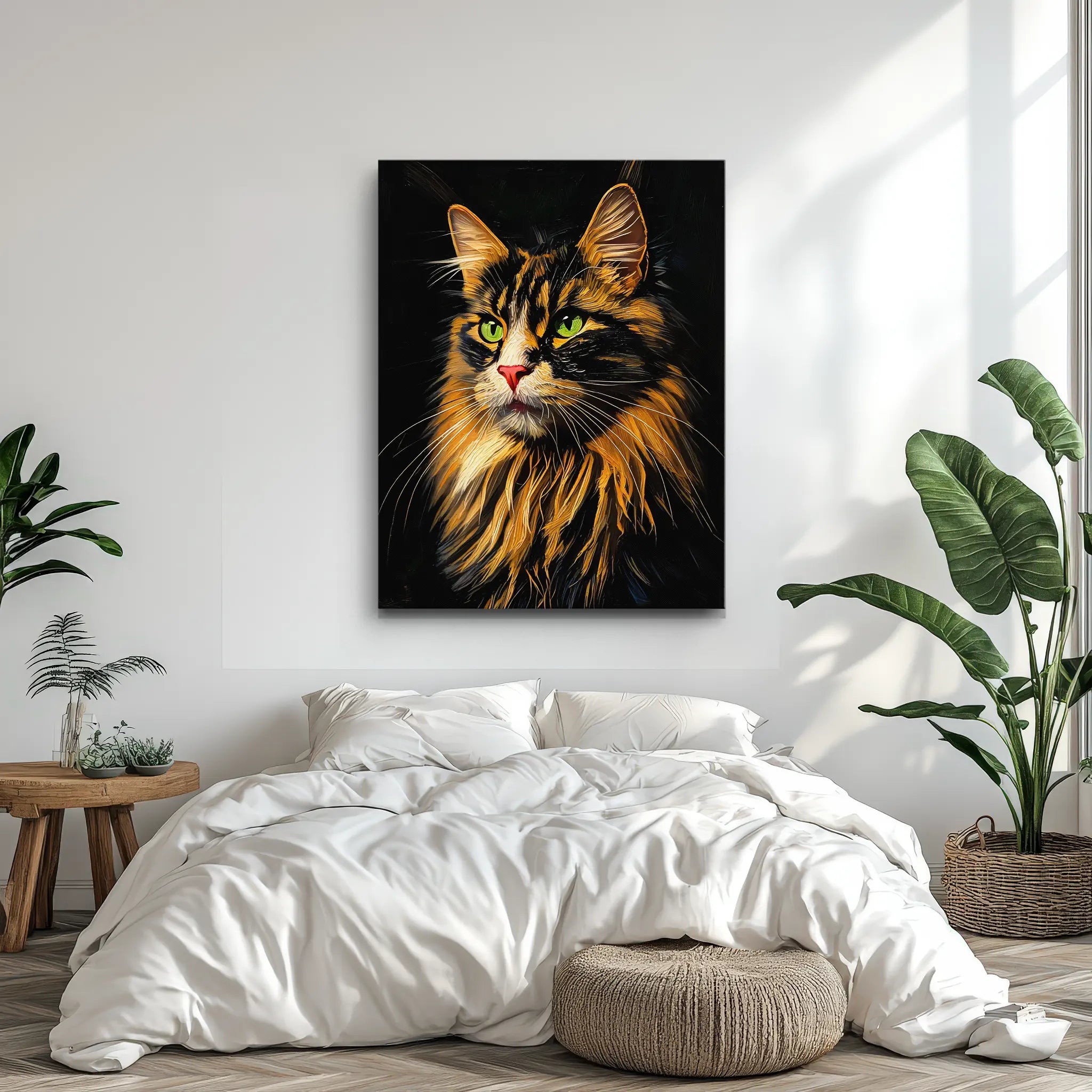 Expressive Calico Cat, fluffy Giclée Print 456022 Visual Wall Art AR3:4V-AR4:5V Giclée Print