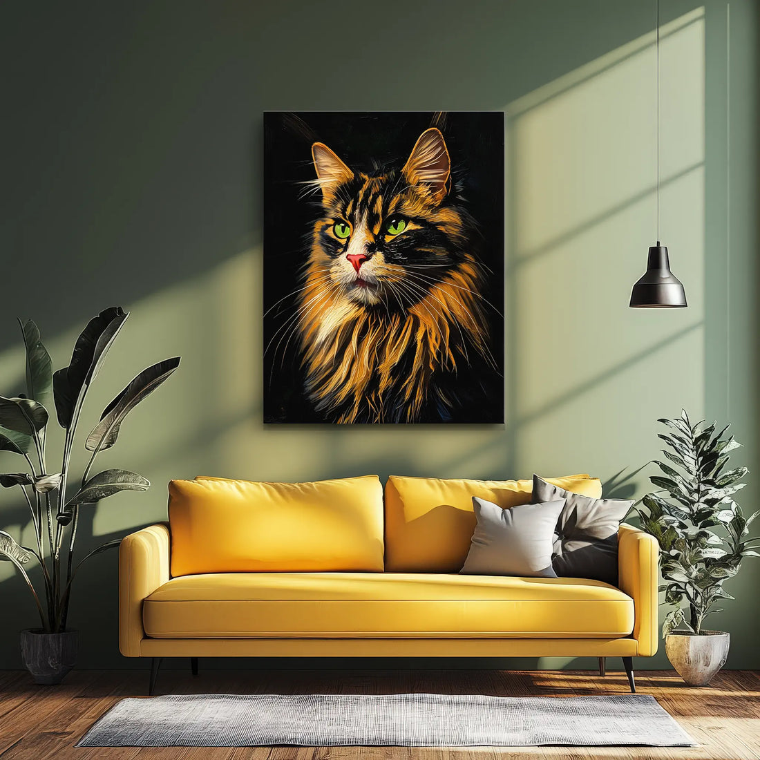 Expressive Calico Cat, fluffy Giclée Print 456022 Visual Wall Art AR3:4V-AR4:5V Giclée Print