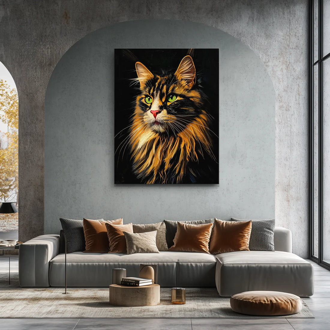 Expressive Calico Cat, fluffy Giclée Print 456022 Visual Wall Art AR3:4V-AR4:5V Giclée Print