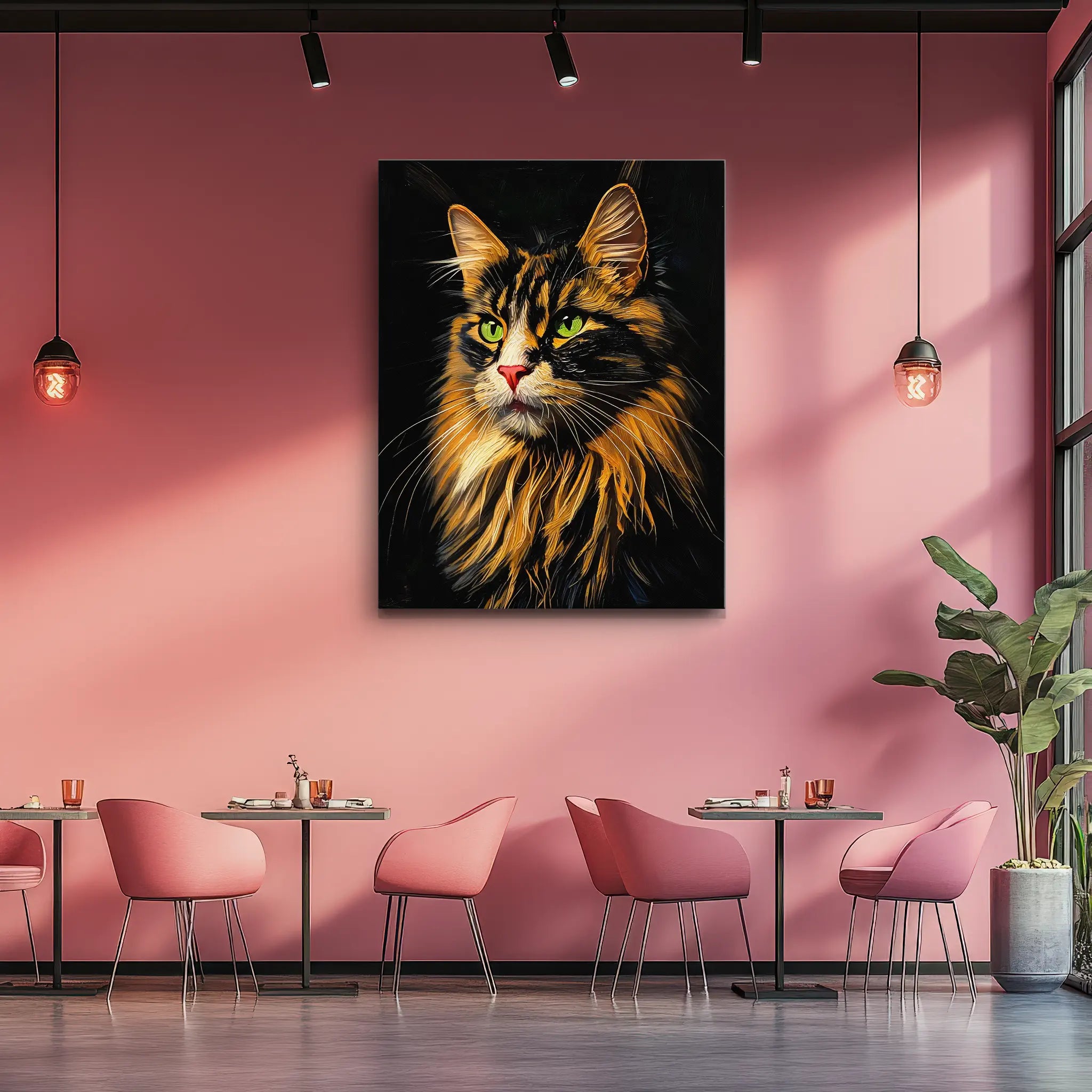 Expressive Calico Cat, fluffy Giclée Print 456022 Visual Wall Art AR3:4V-AR4:5V Giclée Print