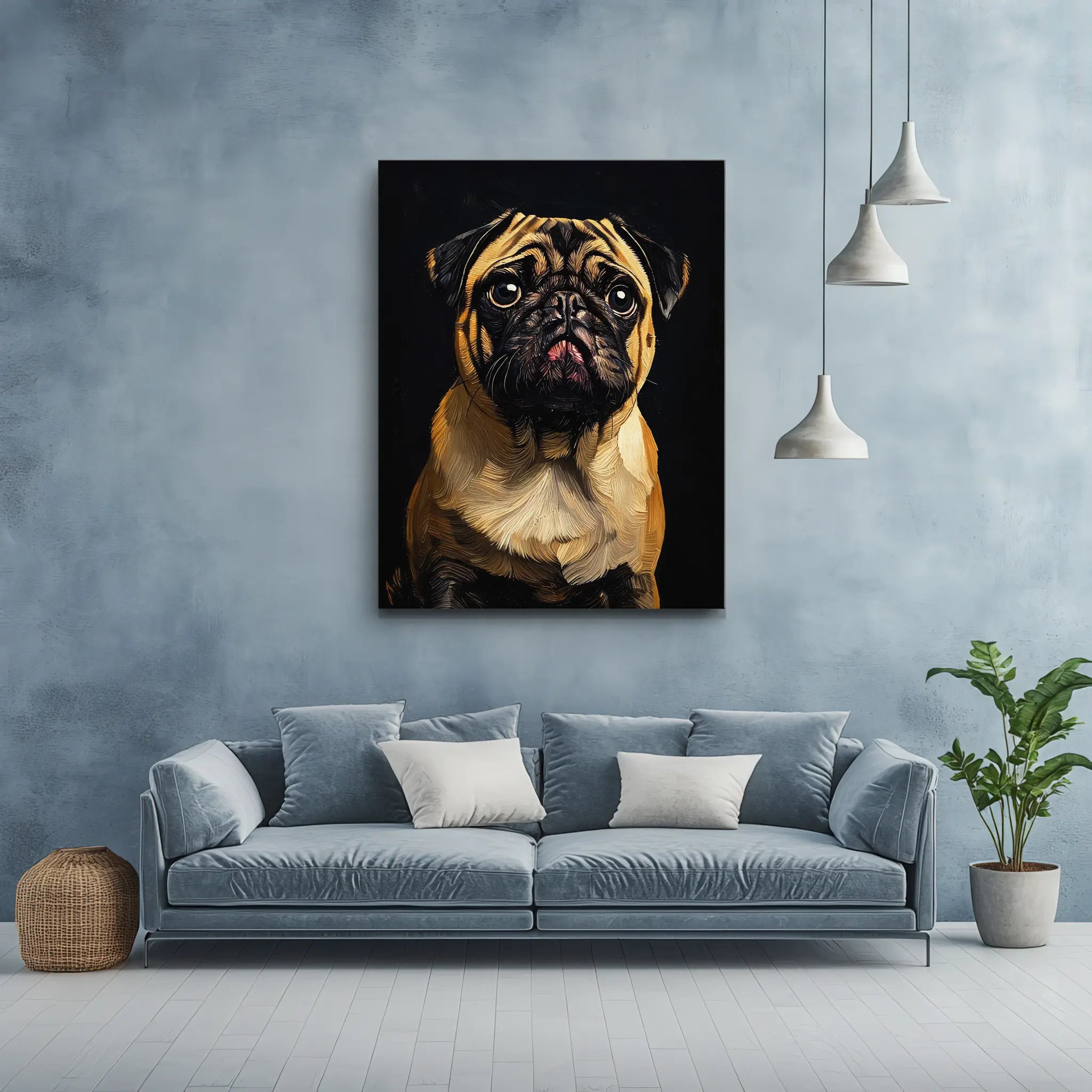 Expressive Pug Face Giclée Print 456023 Visual Wall Art AR3:4V-AR4:5V Giclée Print