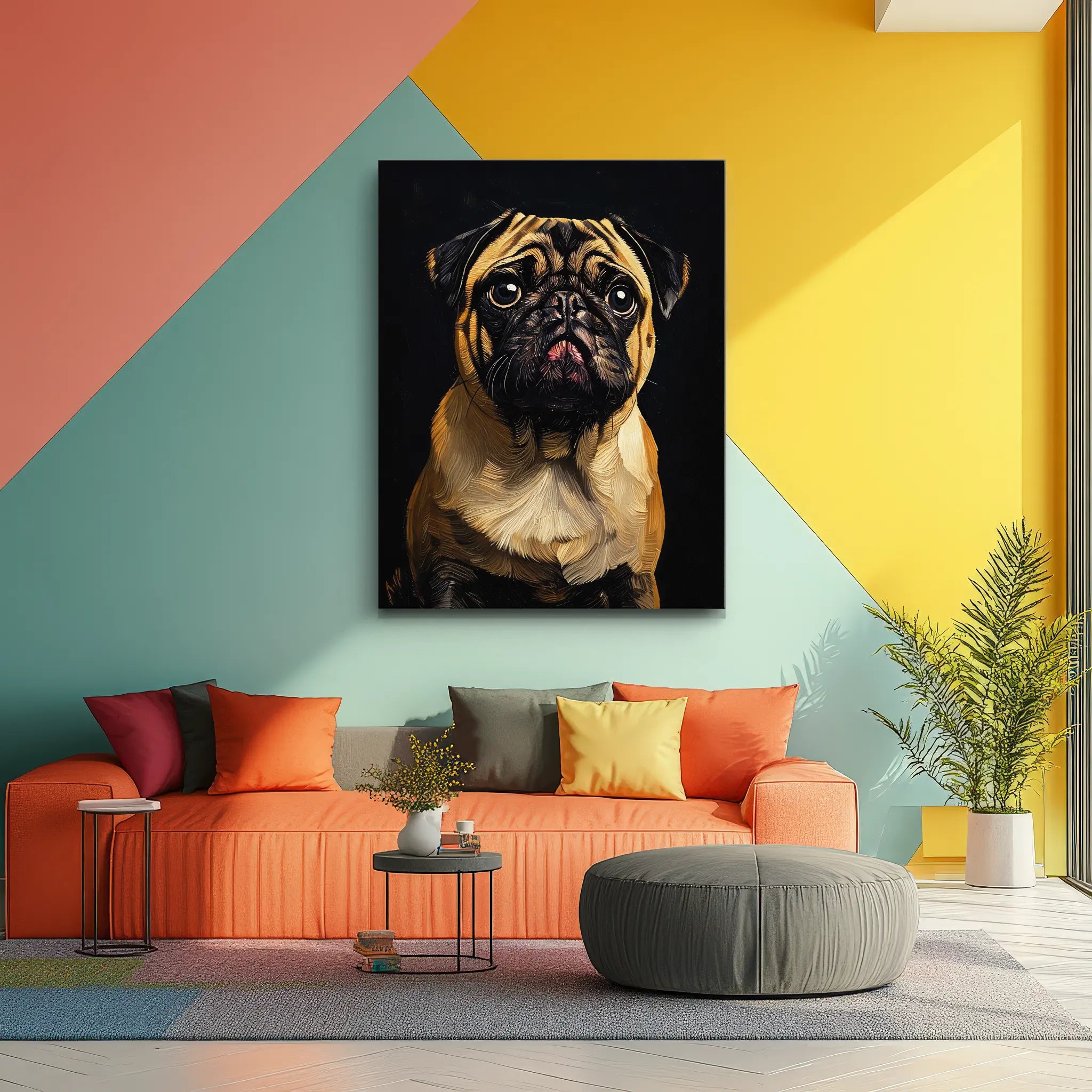 Expressive Pug Face Giclée Print 456023 Visual Wall Art AR3:4V-AR4:5V Giclée Print