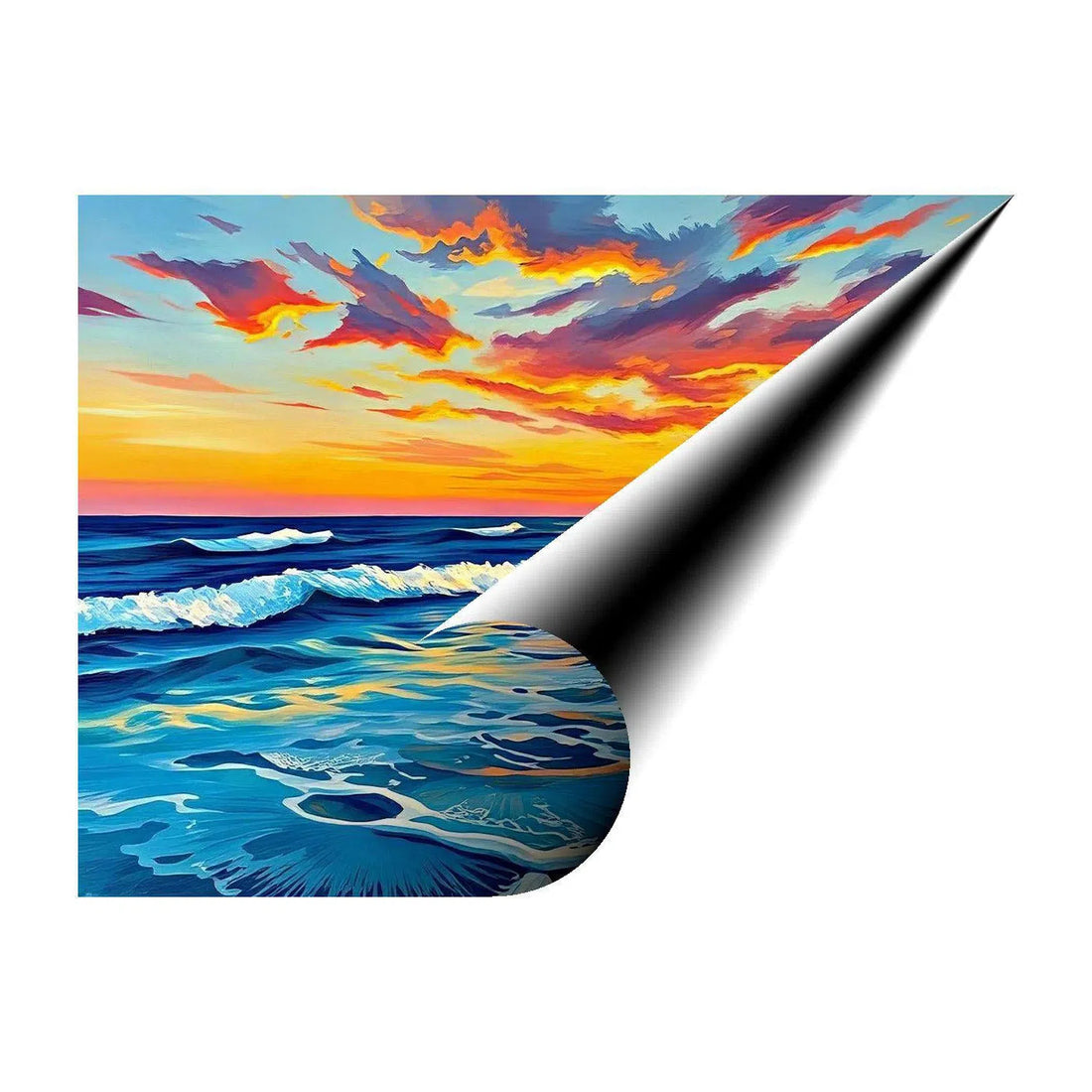 Sunset Over A Beach Nature Art Print 43739 Visual Wall Art